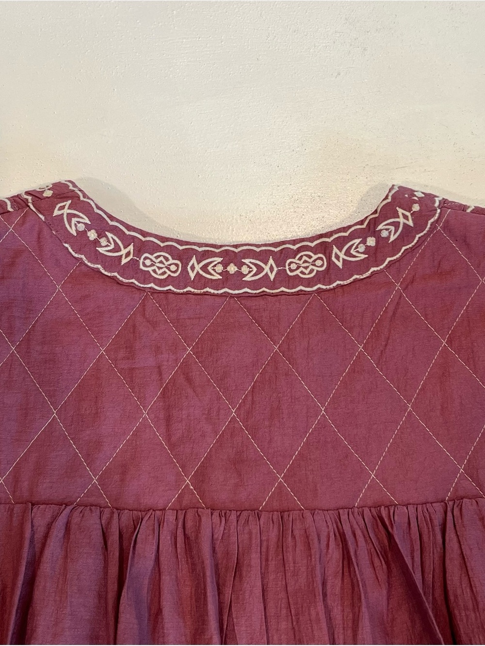vestique Mauve Embroidered Boho Peasant Blouse - Picture 9 of 10